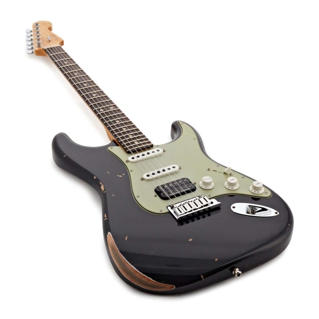 Fender Custom Shop Custom Deluxe HB S-1 Strat Relic with Closet Classic Hardware 3A RW Black