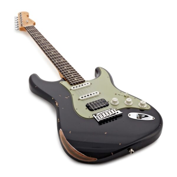 Fender Custom Shop Custom Deluxe HB S-1 Strat Relic with Closet Classic Hardware 3A RW Black