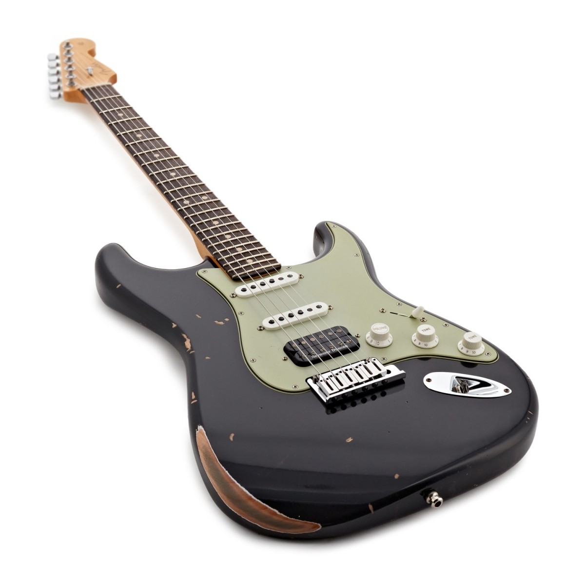 Fender Custom Shop Custom Deluxe HB S-1 Strat Relic with Closet Classic Hardware 3A RW Black