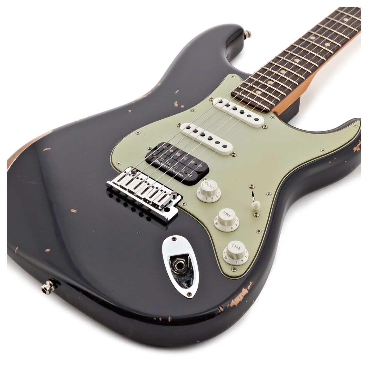 Fender Custom Shop Custom Deluxe HB S-1 Strat Relic with Closet Classic Hardware 3A RW Black