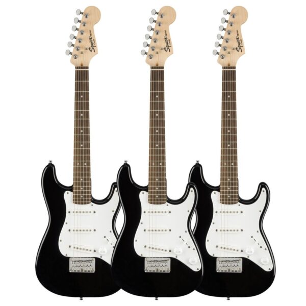 Squier Mini Stratocaster 3/4 Size Black Pack of 3