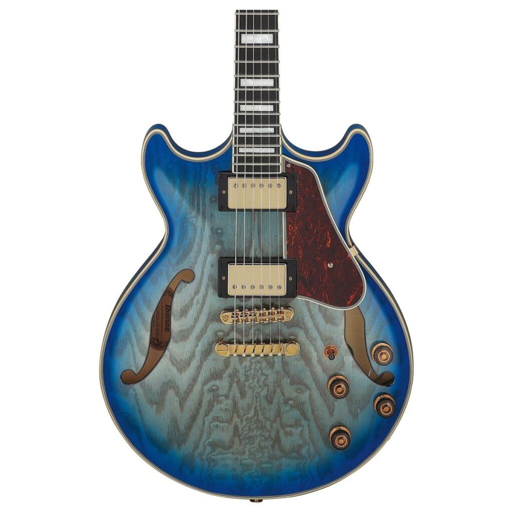 Ibanez AM93QA Artcore Expressionist Jet Blue Burst