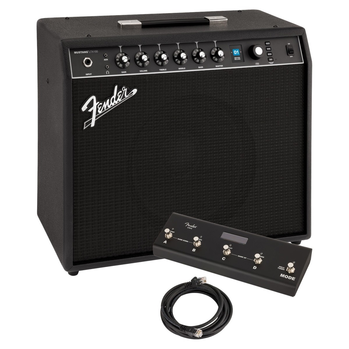 Fender Mustang LTX100 Combo and LTX-5 Footswitch Bundle - Image 1