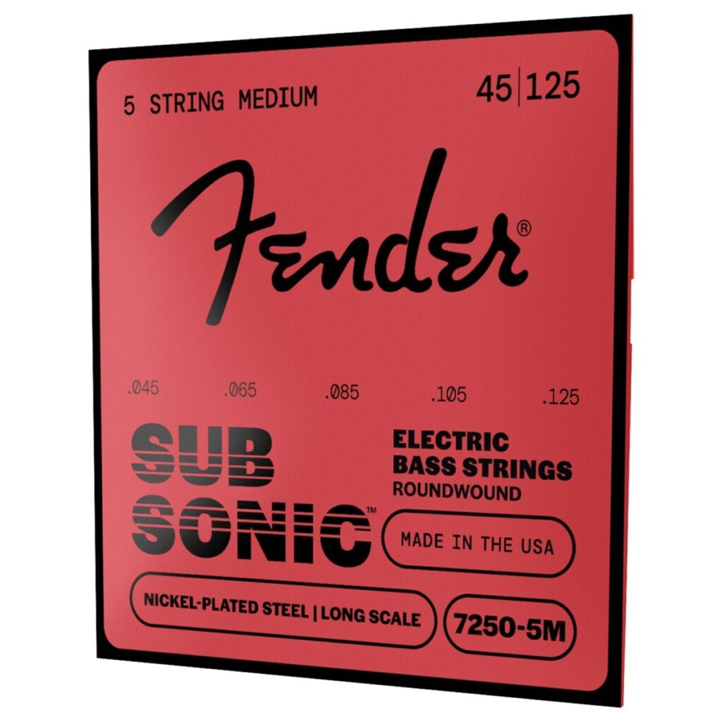 Fender SubSonic 7250-5M Bass Strings Nickel-Plated Steel 5-String Long Scale Gauges .045-.125