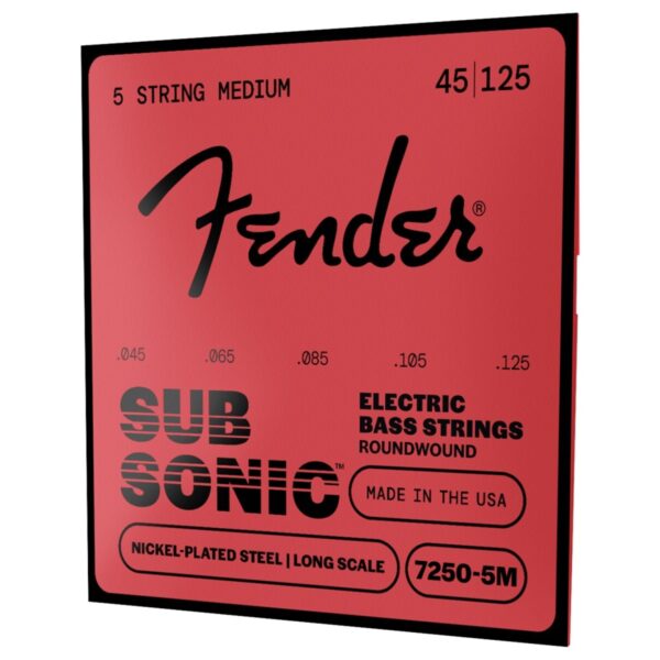 Fender SubSonic 7250-5M Bass Strings Nickel-Plated Steel 5-String Long Scale Gauges .045-.125 - Image 2