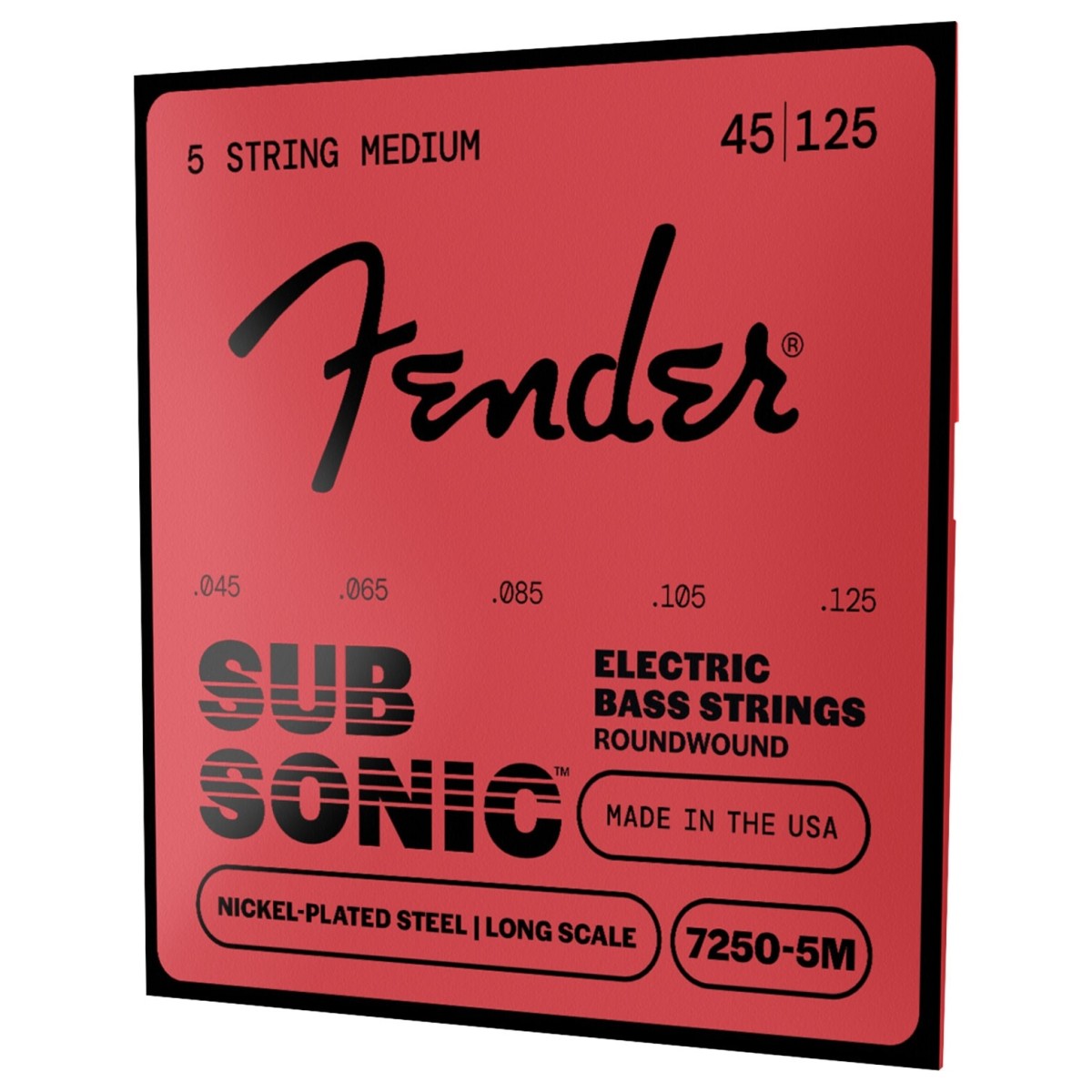 Fender SubSonic 7250-5M Bass Strings Nickel-Plated Steel 5-String Long Scale Gauges .045-.125 - Image 2