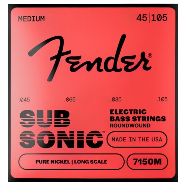 Fender SubSonic 7150M Bass Strings Pure Nickel Long Scale Gauges .045-.105 (4) - Image 1