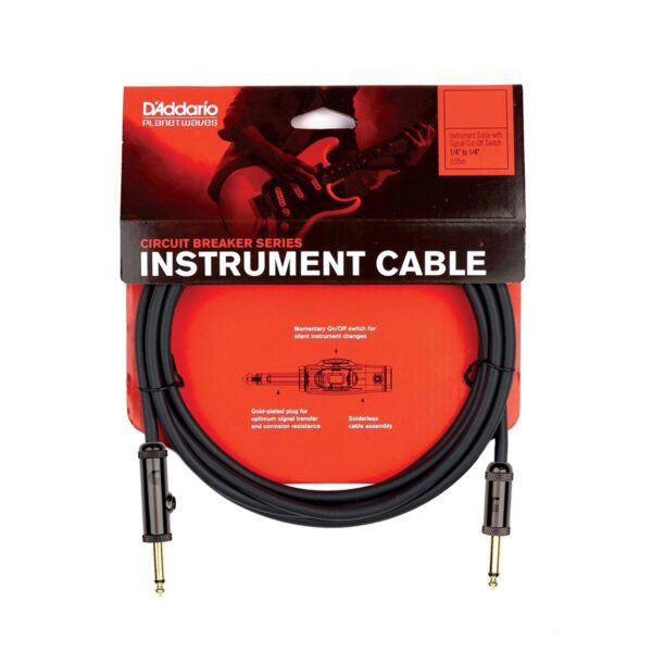 DAddario PW-AG-10 Circuit Breaker 1/4" Instrument Cable 10ft - Image 2