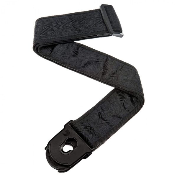 DAddario 50PLB01 Planet Lock Guitar Strap Black Satin - Image 1