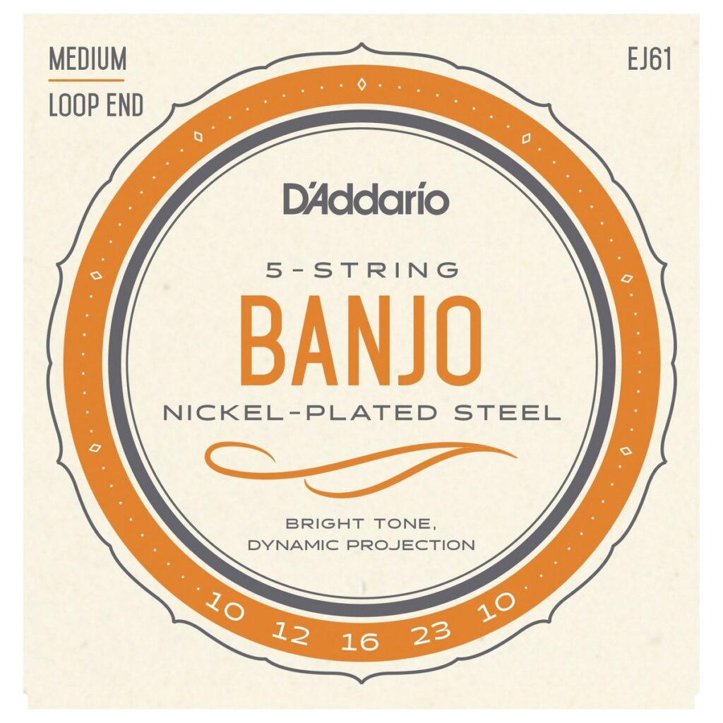 DAddario EJ61 5 String Banjo Strings Nickel Light 10-23