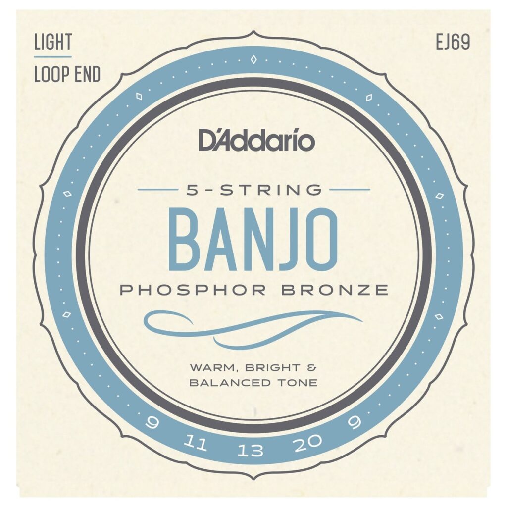 DAddario EJ69 5 String Banjo Strings Phosphor Bronze Light 9-20