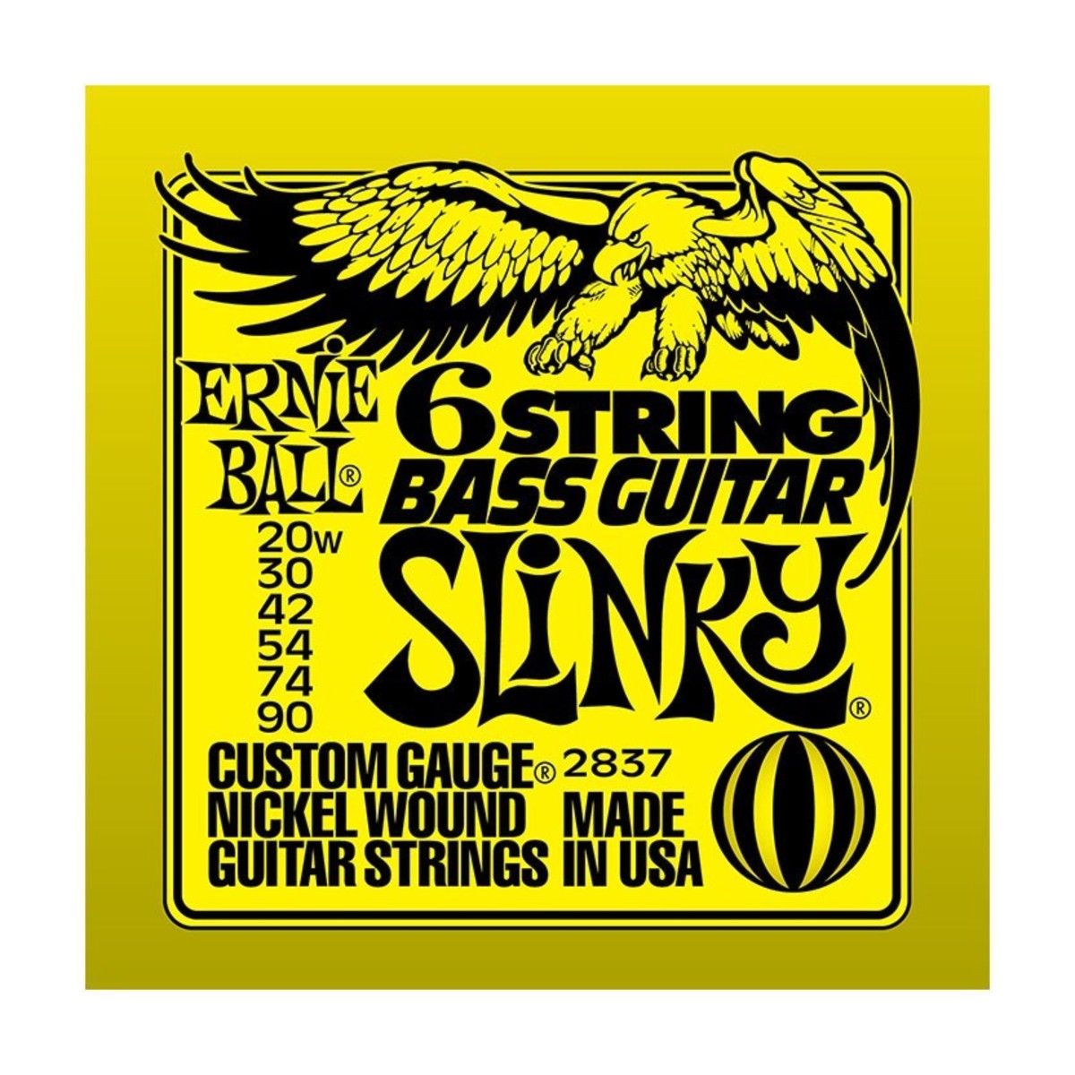 Ernie Ball Slinky Nickel 2837 Bass/Baritone Guitar 6 String 20-90 - Image 1