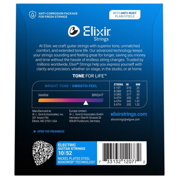 Elixir 12077 NANOWEB Light Heavy Strings 10-52 - Image 2