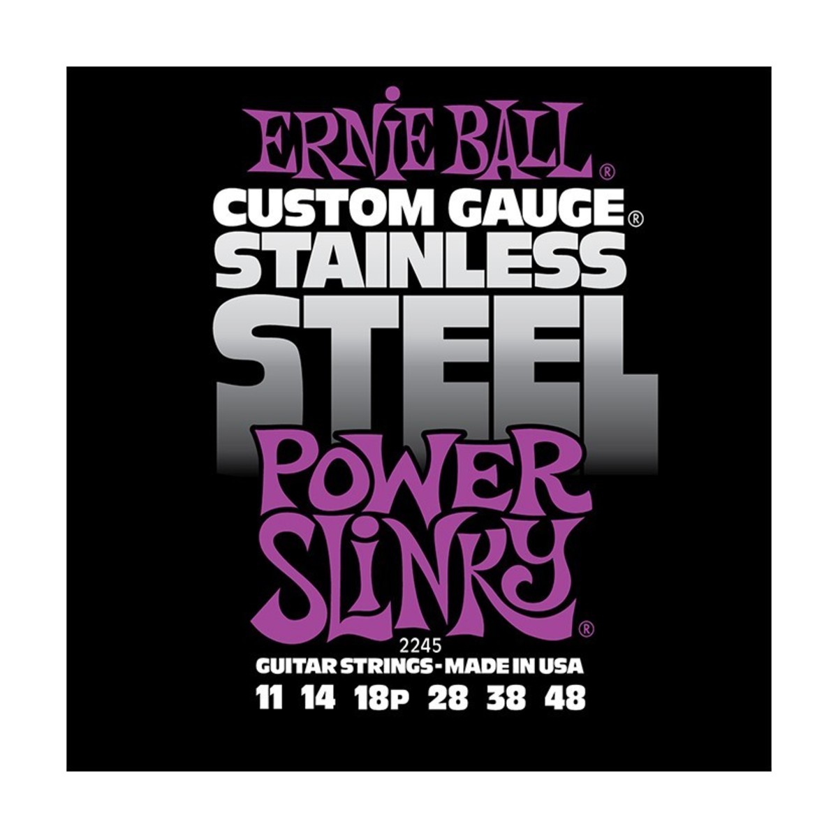 Ernie Ball Stainless Steel Power Slinky 2245 Guitar Strings 11-48 - Image 1