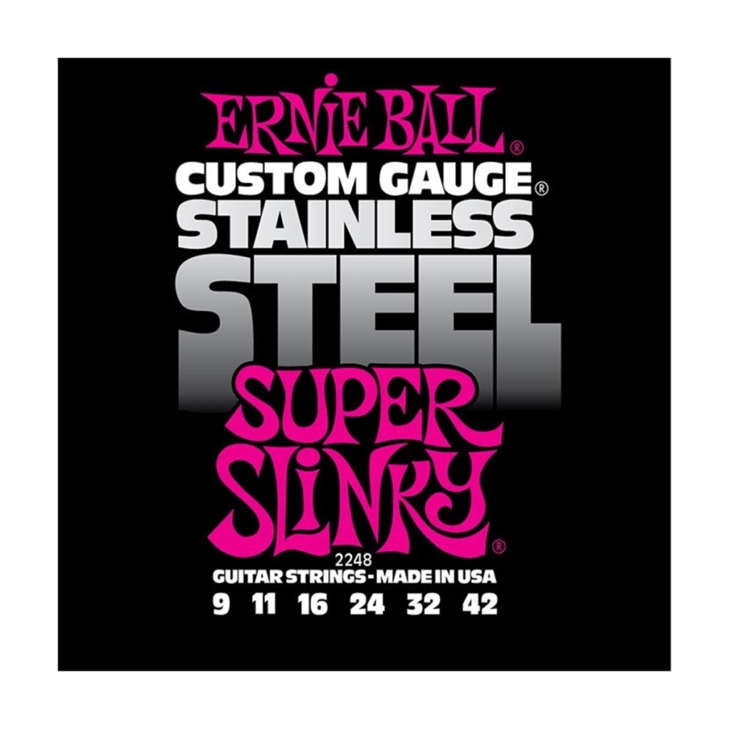 Ernie Ball Stainless Steel Super Slinky 2248 Guitar Strings 9-42