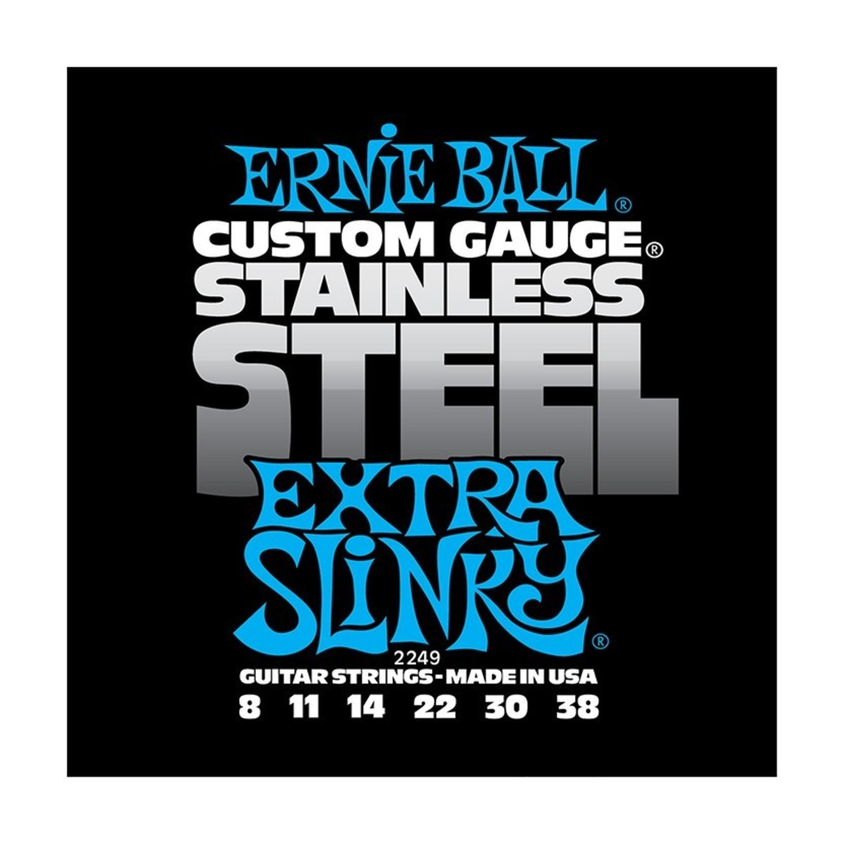 Ernie Ball 2249 Stainless Steel Extra Slinky 8-38 - Image 1