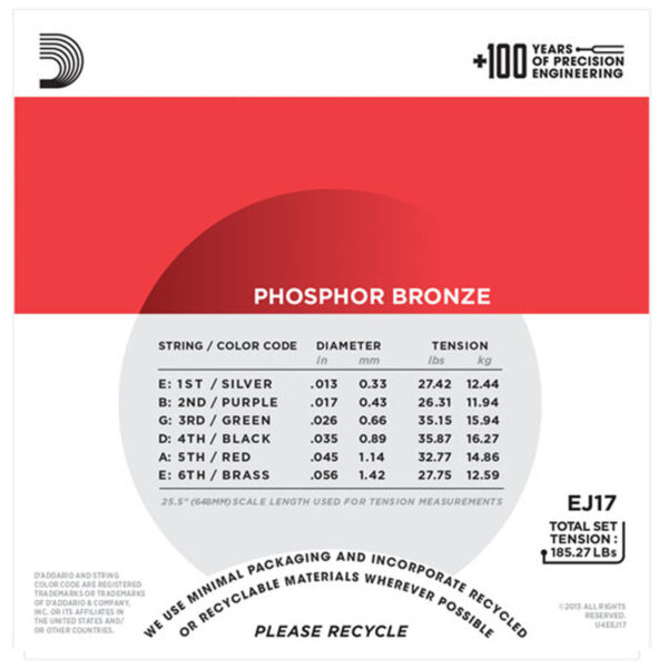 DAddario EJ17 Phosphor Bronze Medium 13-56 - Image 3