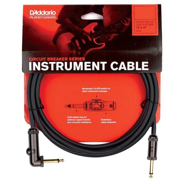DAddario PW-AGRA Circuit Breaker Instrument Cable Right Angle 20ft - Image 2