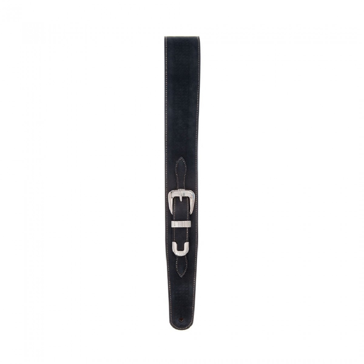 DAddario 25LBB00 Belt Buckle Leather Guitar Strap Black - Image 2