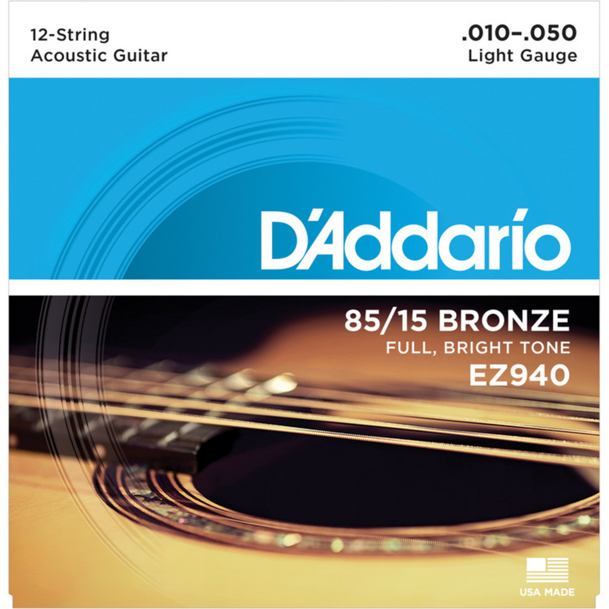 DAddario EZ940 85/15 Great American Bronze 12-String Light 010-050 - Image 1