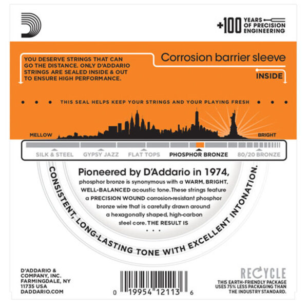 DAddario EJ15-3D Phosphor Bronze Extra Light 10-47 x 3 Pack - Image 2