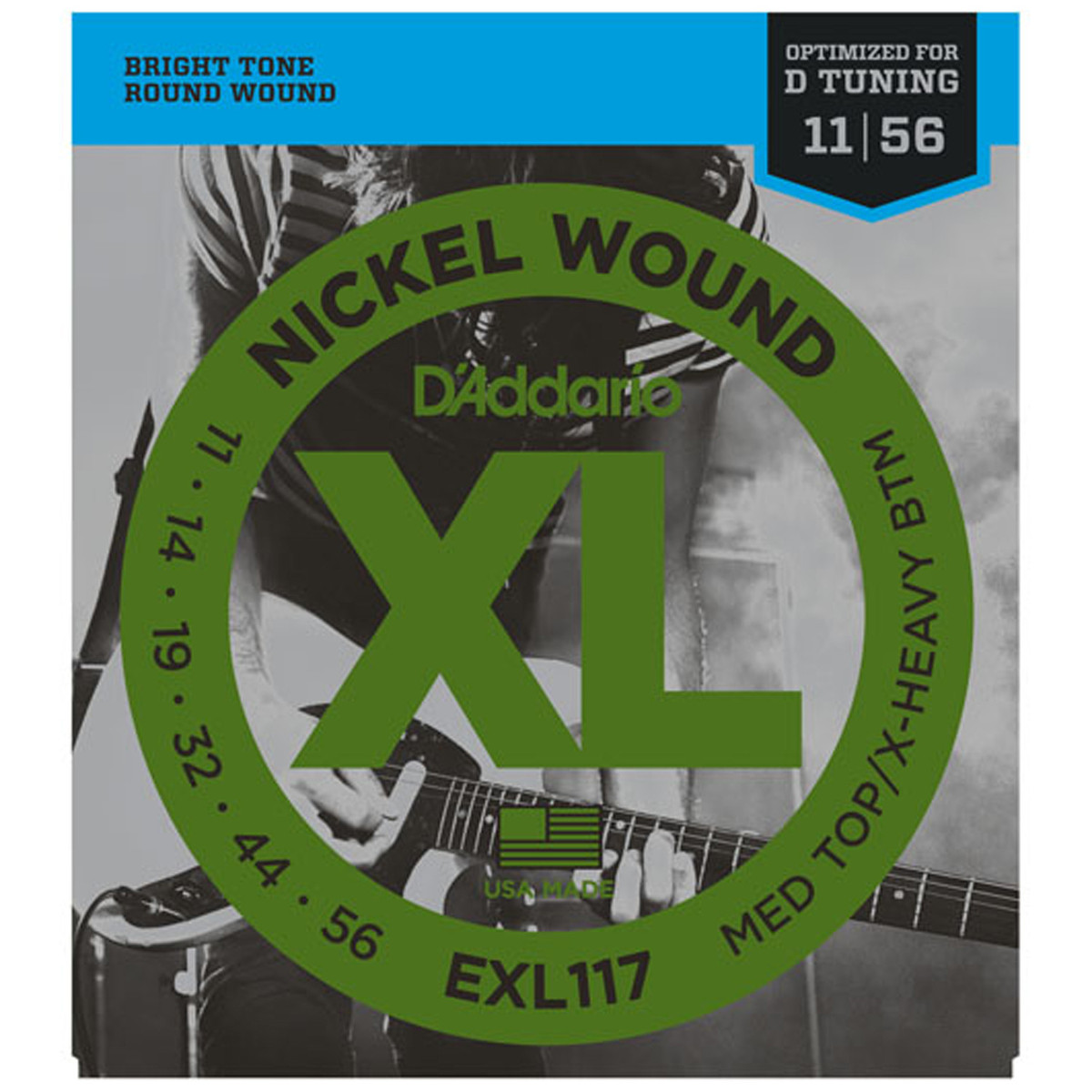 DAddario EXL117 Nickel Wound Medium Top/Extra Heavy Bottom 11-56 - Image 1