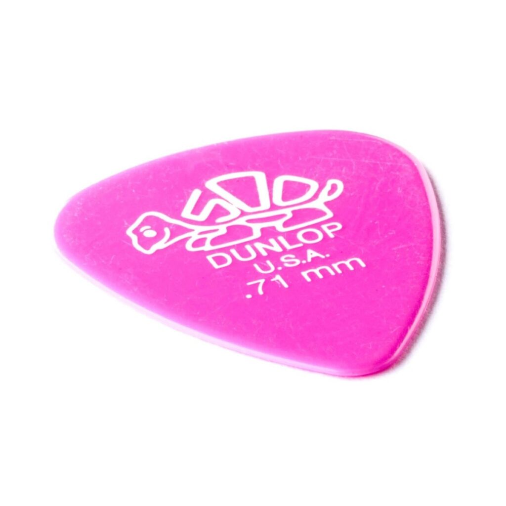 Dunlop 0.71mm Del 500 Pick Pink Players Pack of 12