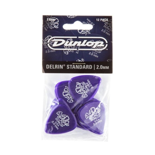 Dunlop 2.00mm Del 500 Pick Purple Players Pack of 12 - Image 3