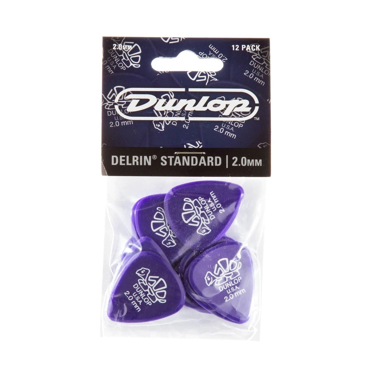 Dunlop 2.00mm Del 500 Pick Purple Players Pack of 12 - Image 3