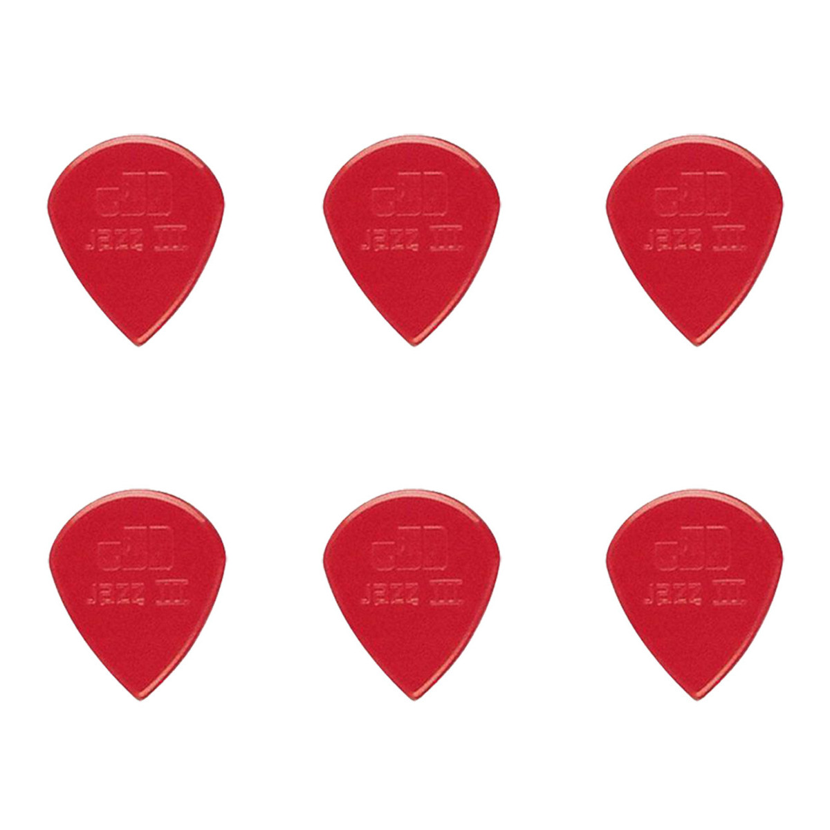 Dunlop Nylon Jazz III Red 1.38mm 6 Pack - Image 1