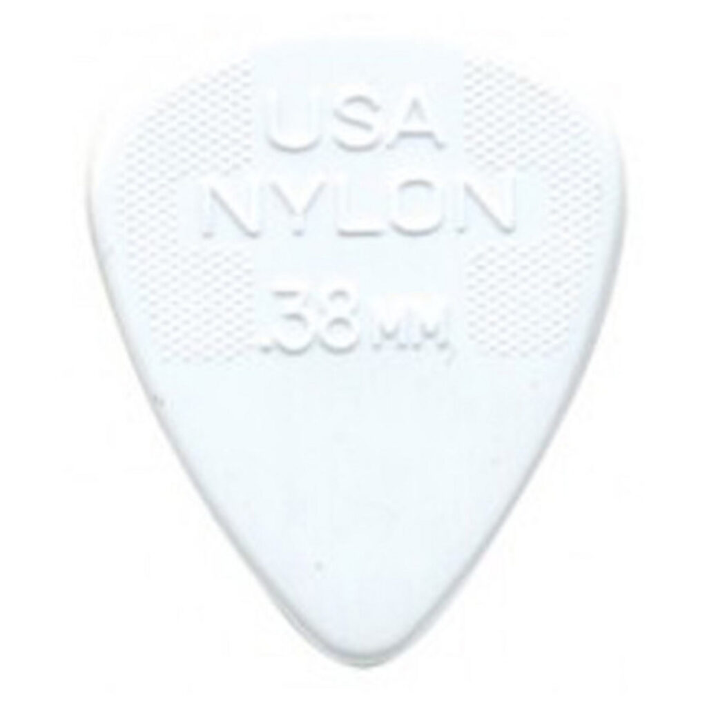 Dunlop 0.38mm Nylon Standard Pick White Players Pack of 12