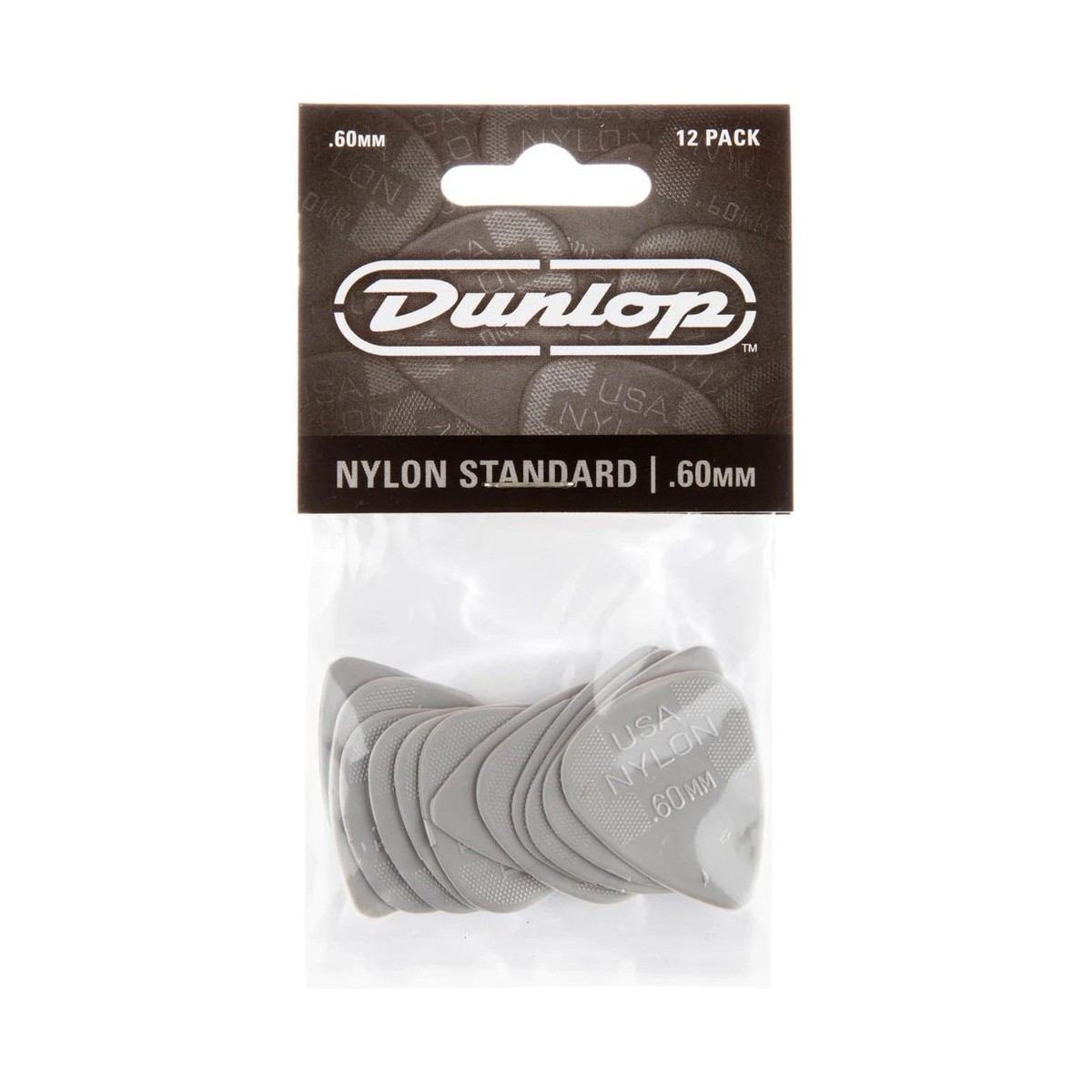 Dunlop 44P60 0.60mm Nylon Pick Light Grey Players Pack of 12 - Image 4