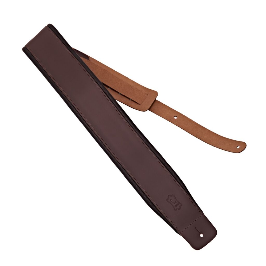 Levys DM1PD Padded Leather Strap Dark Brown