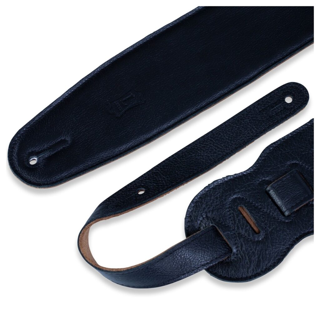 Levys M4GF Garment Leather Strap w/ Thong Black
