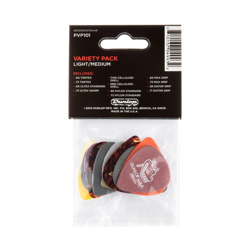 Dunlop PVP101-Pick Variety Pack Medium-Light Players Pack of 12