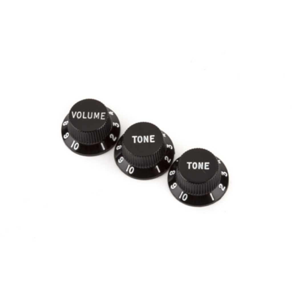 Fender Stratocaster Knobs 1 Volume 2 Tone Black