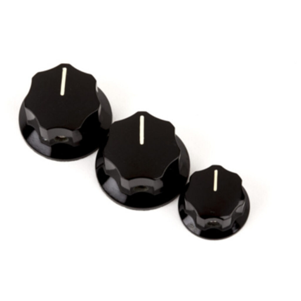 Fender Jazz Bass Knobs 2 Large 1 Small Black