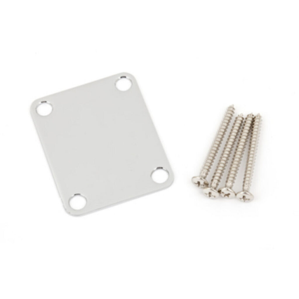 Fender 4-Bolt Vintage-Style Neck Plate No Logo Chrome