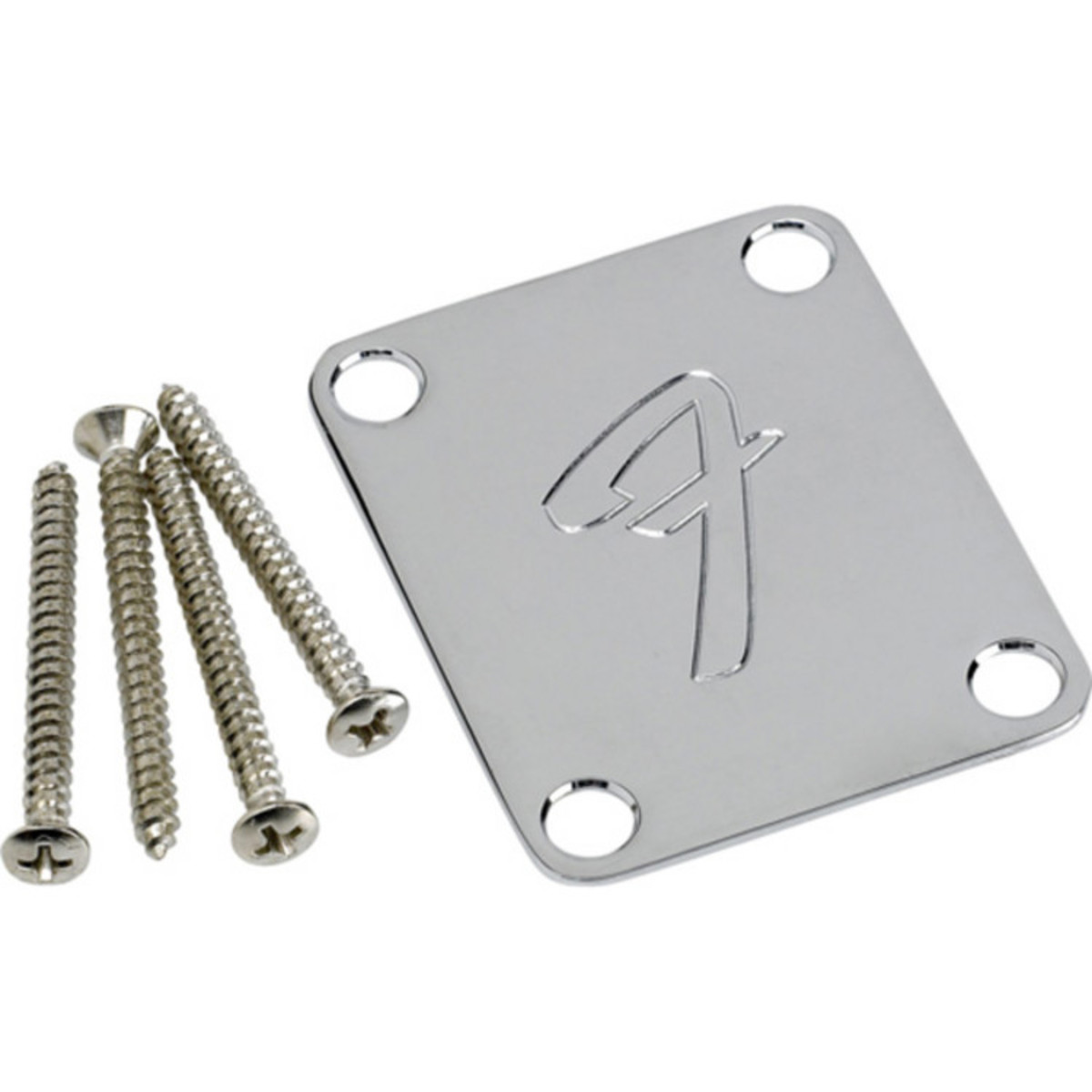 Fender 4-Bolt Vintage-Style Neck Plate F Chrome - Image 1