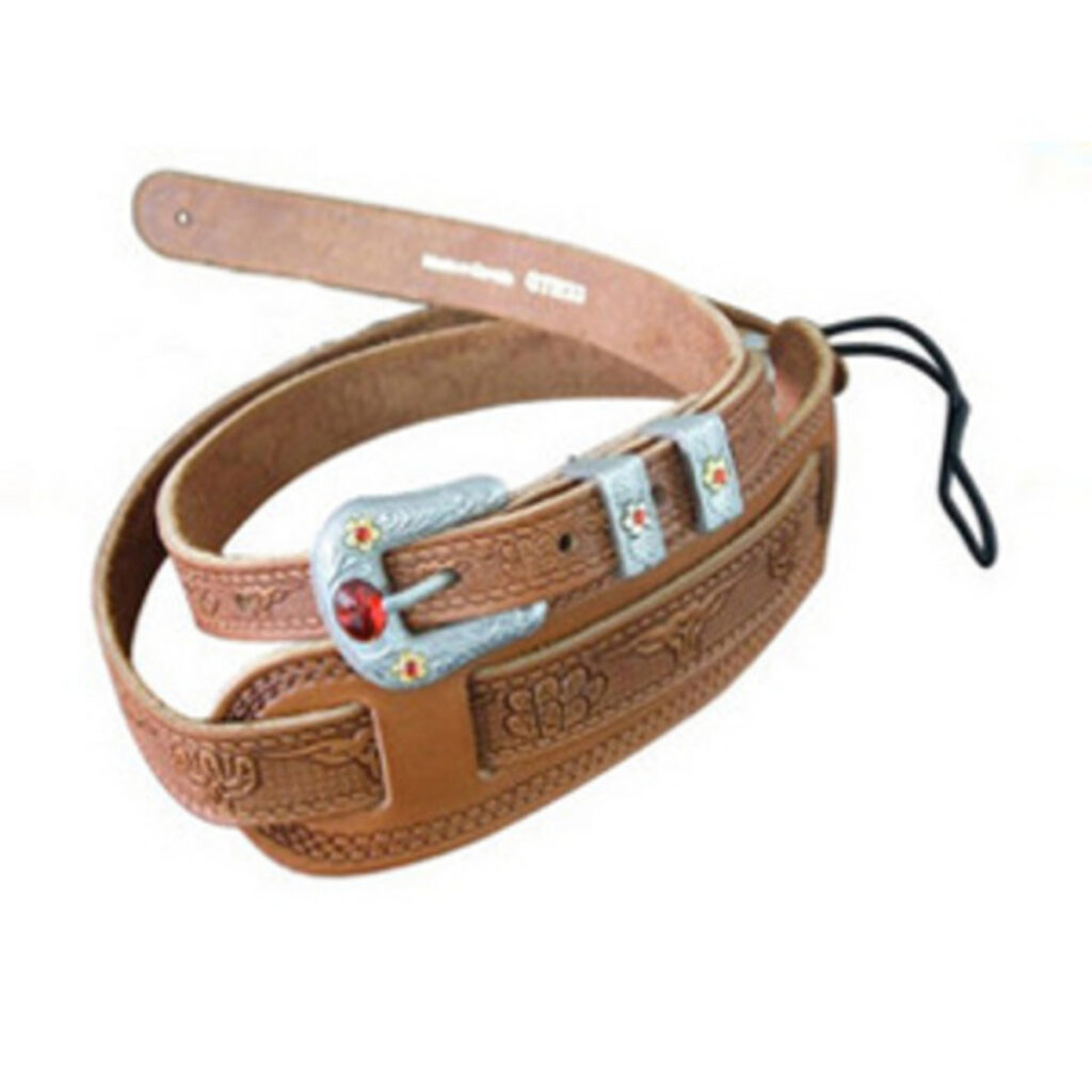 Gretsch Tooled Vintage Leather Guitar Strap Russet