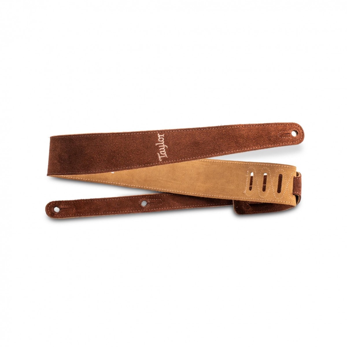 Taylor Logo Suede Guitar Strap Chocolate - Image 1