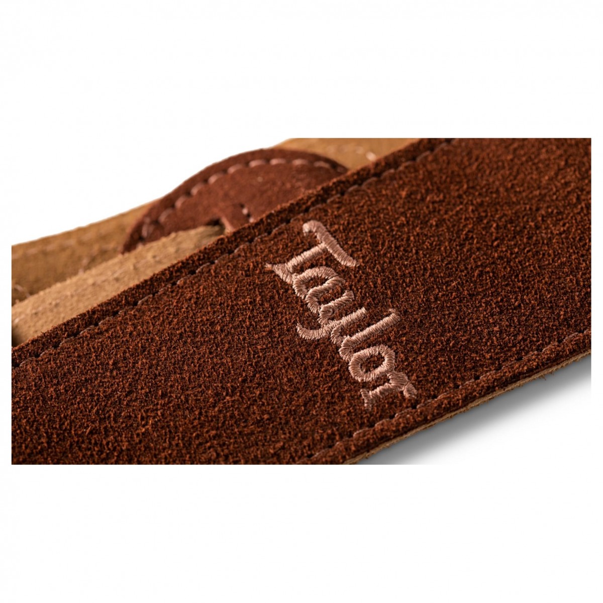 Taylor Logo Suede Guitar Strap Chocolate - Image 4