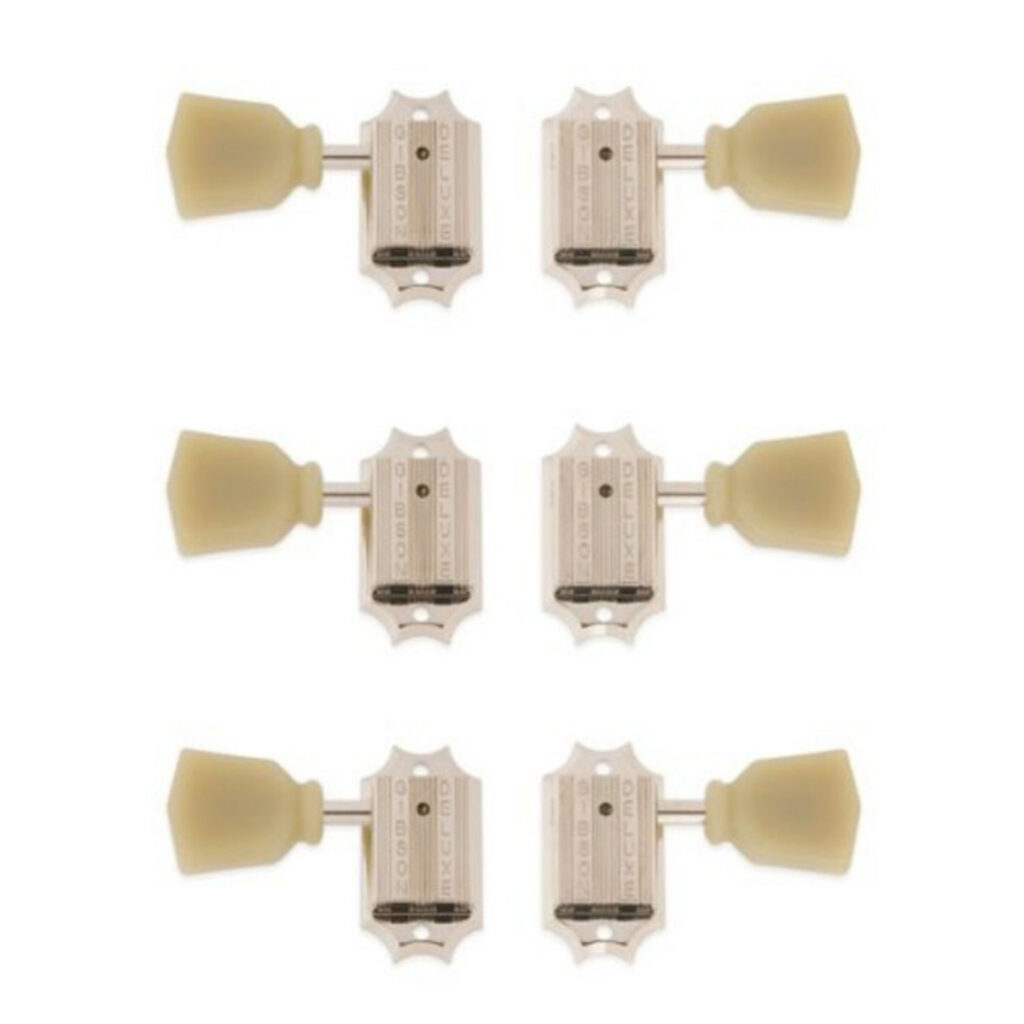 Gibson PMMH-010 Vintage Nickel Machine Heads with Cream/Green Buttons