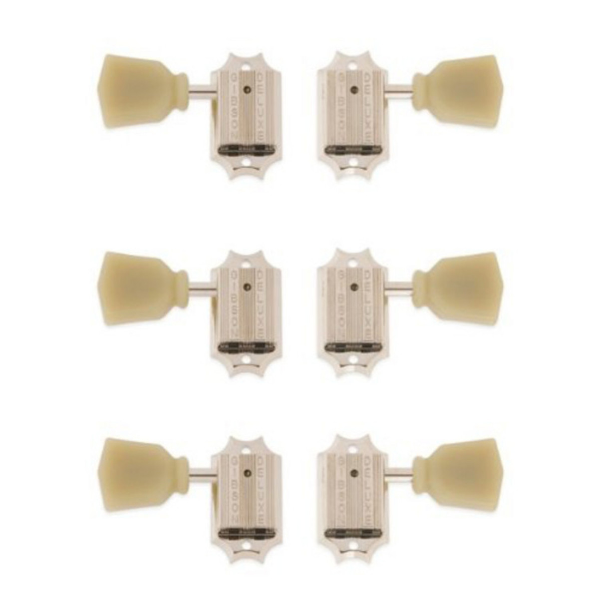 Gibson PMMH-010 Vintage Nickel Machine Heads with Cream/Green Buttons - Image 1