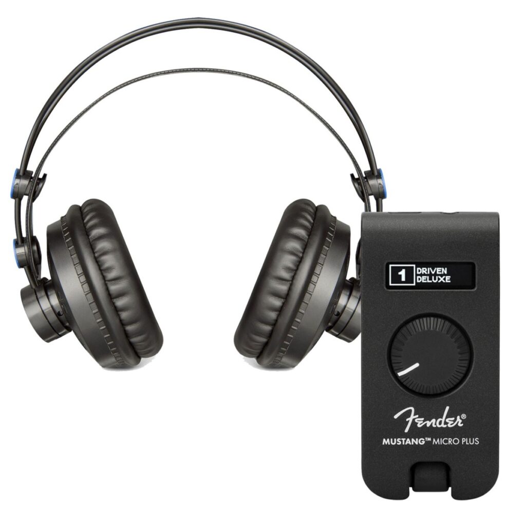 Fender Mustang Micro Plus with Presonus Headphones
