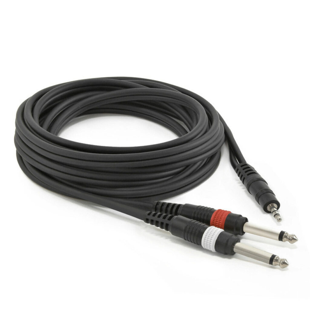Stereo Minijack - Mono Jack (x2) Cable 1m