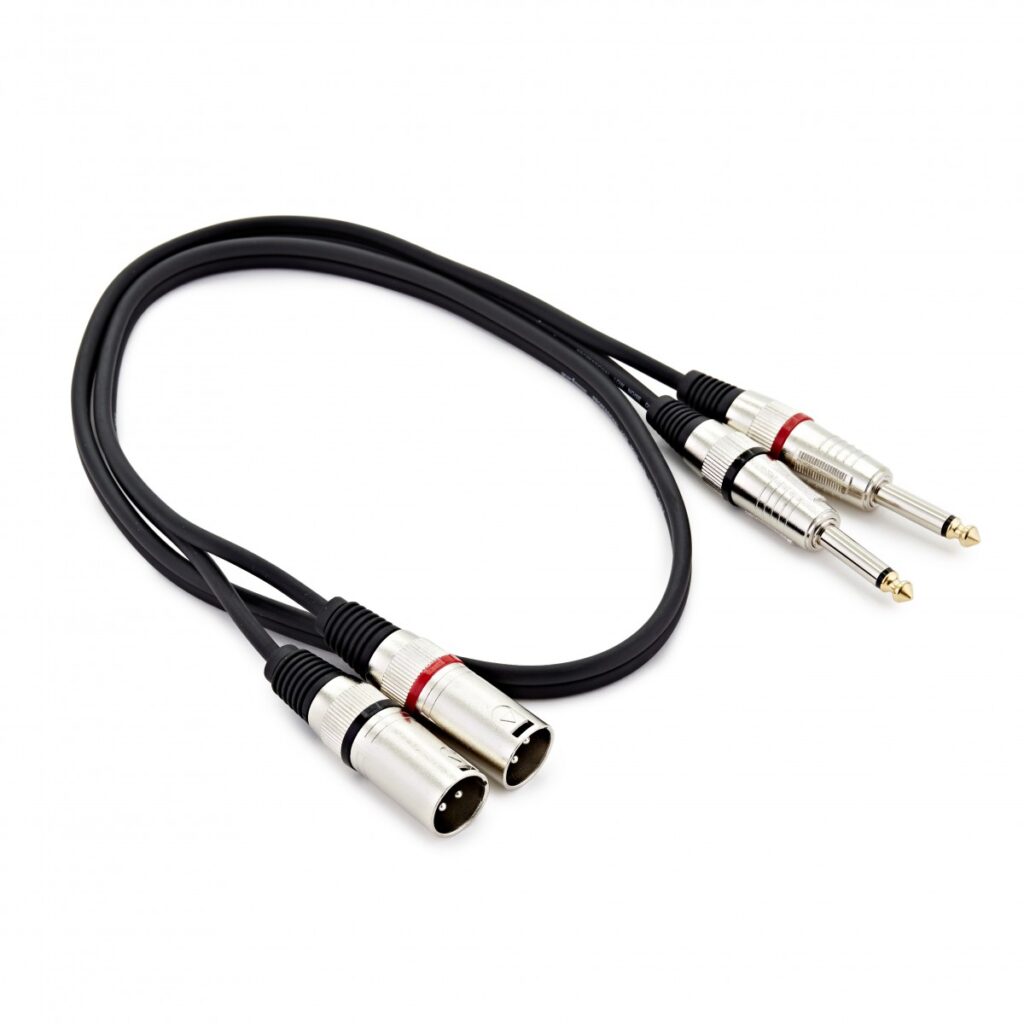 XLR (M) - Jack Amp/Mixer Cable Dual Mono 1m