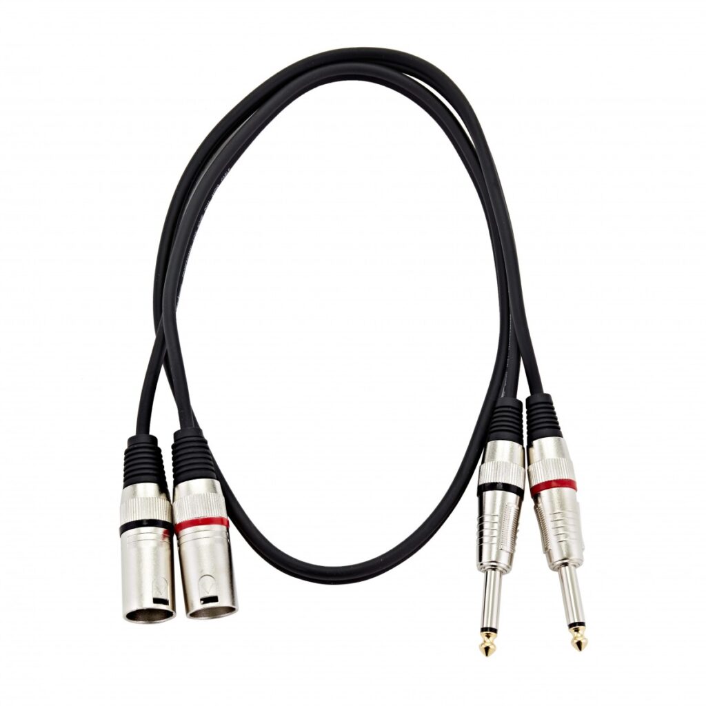 XLR (M) - Jack Amp/Mixer Cable Dual Mono 1m