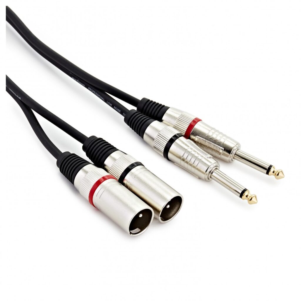 XLR (M) - Jack Amp/Mixer Cable Dual Mono 1m