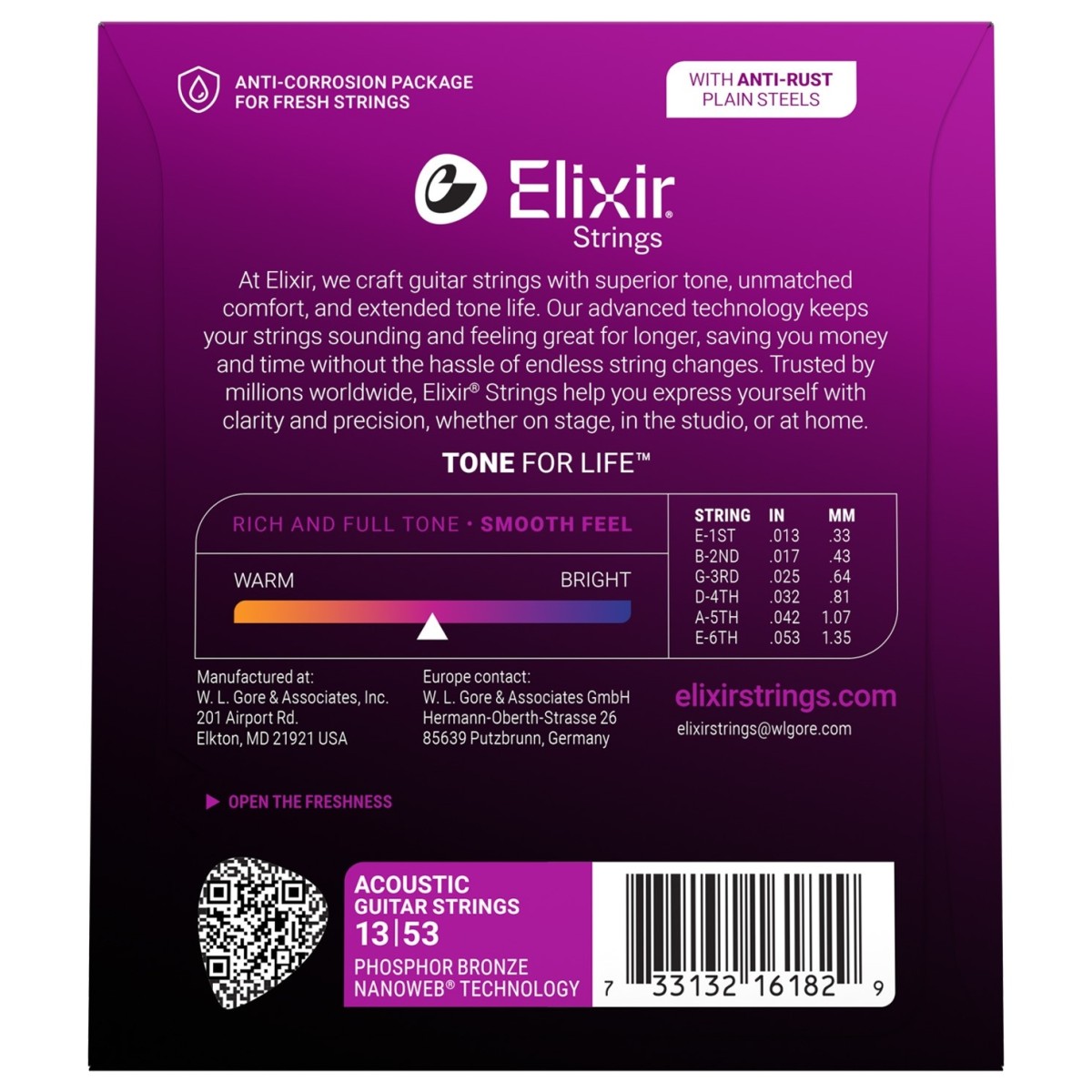 Elixir 16182 NANOWEB Phosphor Bronze Strings 13-53 - Image 2